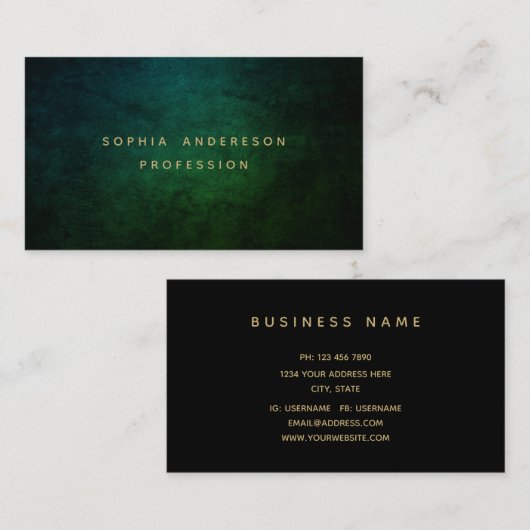 Berufliche, moderne, dunkle Visitenkarte (Vorne/Hinten)