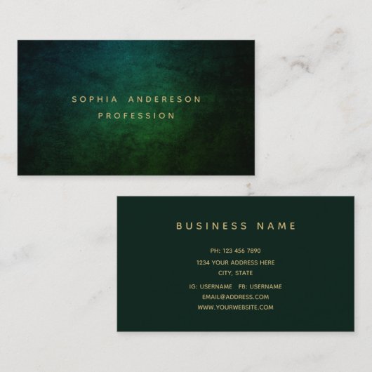 Berufliche, moderne, dunkle Visitenkarte (Vorne/Hinten)