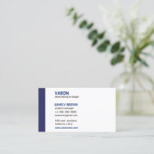 Berufliche moderne einfache blaue Geschäfts-Karte Visitenkarte (Stehend Vorderseite)