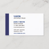 Berufliche moderne einfache blaue Geschäfts-Karte Visitenkarte (Vorderseite)