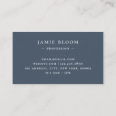 Berufliche moderne einfache Monogramm-Erstavy Visitenkarte (Rückseite)