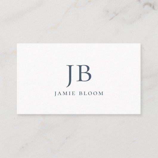 Berufliche moderne einfache Monogramm-Erstavy Visitenkarte (Vorderseite)