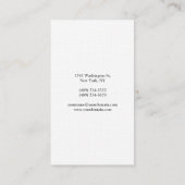 Berufliche moderne, einfache Schlichte Premium-Wäs Visitenkarte (Rückseite)