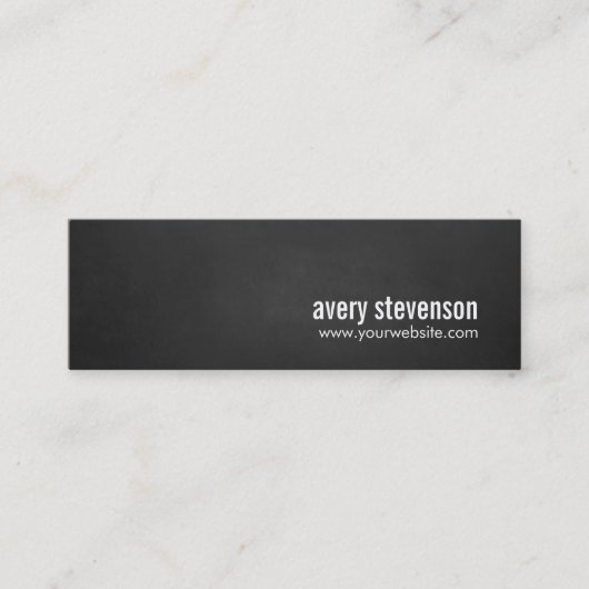 Berufliche, moderne, einfache schwarze Tafel Mini Visitenkarte (Vorderseite)