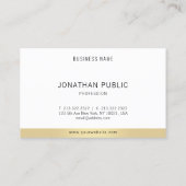 Berufliche moderne, einfache Vorlage Elegantes Gol Visitenkarte (Rückseite)