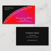 Berufliche moderne Elegant Black Bright Crimson Visitenkarte (Vorne/Hinten)