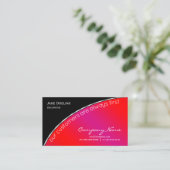 Berufliche moderne Elegant Black Bright Crimson Visitenkarte (Stehend Vorderseite)