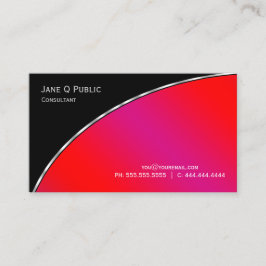 Berufliche moderne Elegant Black Bright Crimson Visitenkarte