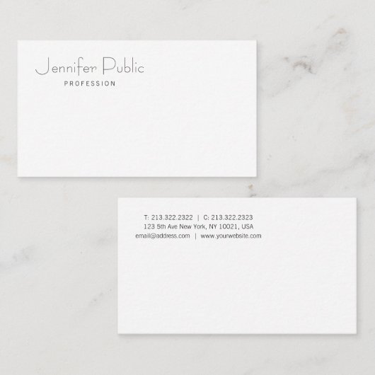 Berufliche, moderne Elegant-Einfache Vorlage Matte Visitenkarte (Vorne/Hinten)