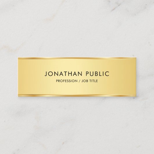 Berufliche, moderne, elegante Goldvorlage Mini Visitenkarte (Vorderseite)