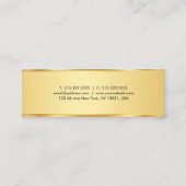 Berufliche, moderne, elegante Goldvorlage Mini Visitenkarte (Rückseite)