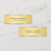 Berufliche, moderne, elegante Goldvorlage Mini Visitenkarte (Vorne/Hinten)