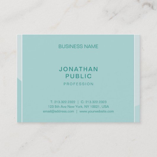 Berufliche moderne, elegante, grüne Vorlage Visitenkarte (Rückseite)