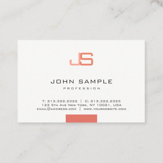 Berufliche moderne, elegante Monogramm-Vorlage Visitenkarte (Rückseite)