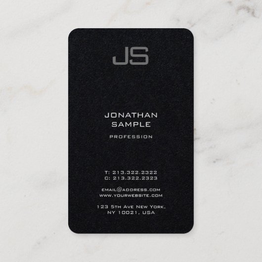 Berufliche moderne, elegante Monogramm-Vorlage Visitenkarte (Rückseite)