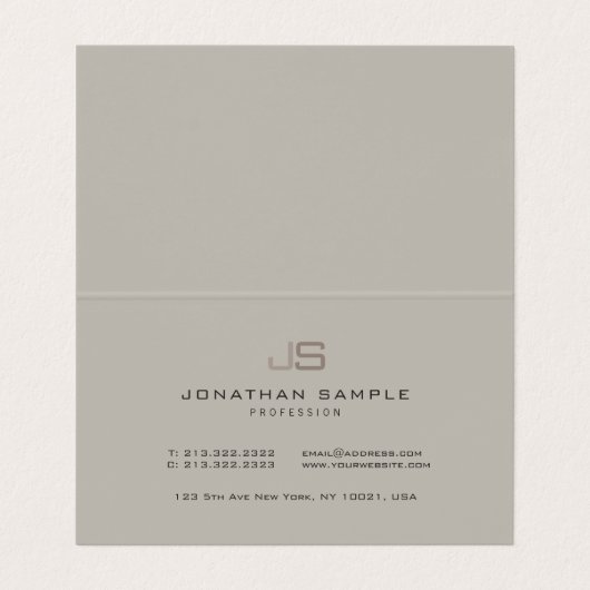 Berufliche moderne, elegante Monogramm-Vorlage Visitenkarten (Innenseite Aufgefaltet)
