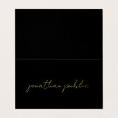 Berufliche moderne Elegante Schwarz & Gold geklapp Visitenkarten (Außenseite Aufgefaltet)