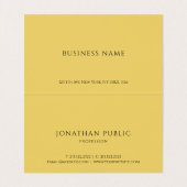 Berufliche moderne Elegante Schwarz & Gold geklapp Visitenkarten (Innenseite Aufgefaltet)