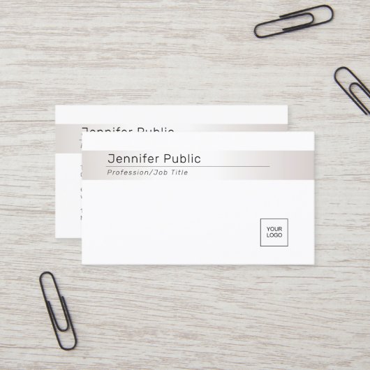 Berufliche moderne, elegante Silver Look Template Visitenkarte (Vorderseite/Rückseite Beispiel)
