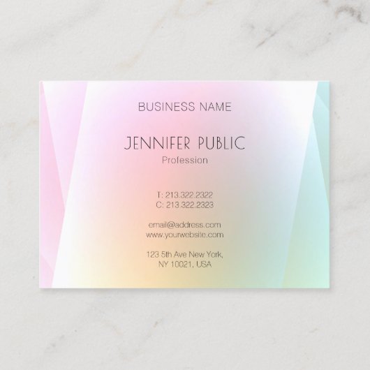 Berufliche moderne Farbvorlage Trendy Visitenkarte (Rückseite)