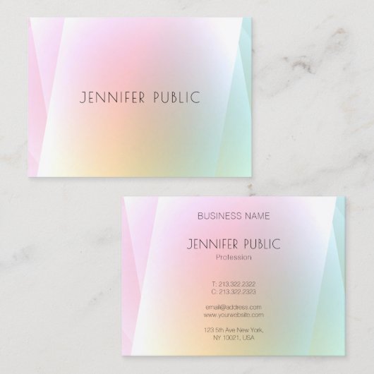 Berufliche moderne Farbvorlage Trendy Visitenkarte (Vorne/Hinten)