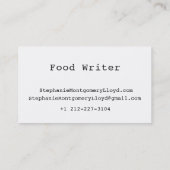 Berufliche moderne Food Business Card Visitenkarte (Rückseite)