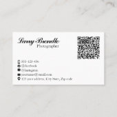 Berufliche, moderne Fotografen-Kameraform Visitenkarte (Rückseite)