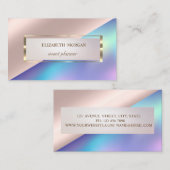 Berufliche, moderne Frame Rose Gold Holografie Visitenkarte (Vorne/Hinten)