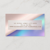 Berufliche, moderne Frame Rose Gold Holografie Visitenkarte (Rückseite)