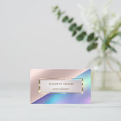 Berufliche, moderne Frame Rose Gold Holografie Visitenkarte (Stehend Vorderseite)