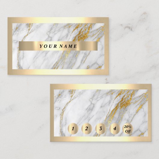Berufliche moderne Gold Frame Gray Loyalität 5 20% Visitenkarte (Vorne/Hinten)