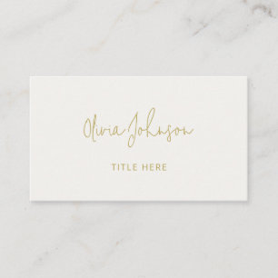 Berufliche, moderne Gold Ivory Business Card Visitenkarte