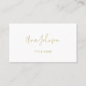 Berufliche, moderne Gold White Business Card Visitenkarte (Vorderseite)