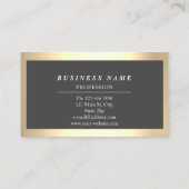 Berufliche moderne Golden Frame Gray Consulting Visitenkarte (Rückseite)