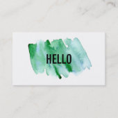 Berufliche, moderne Green WaterColor-Visitenkarte Visitenkarte (Vorderseite)