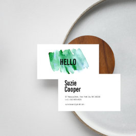 Berufliche, moderne Green WaterColor-Visitenkarte Visitenkarte