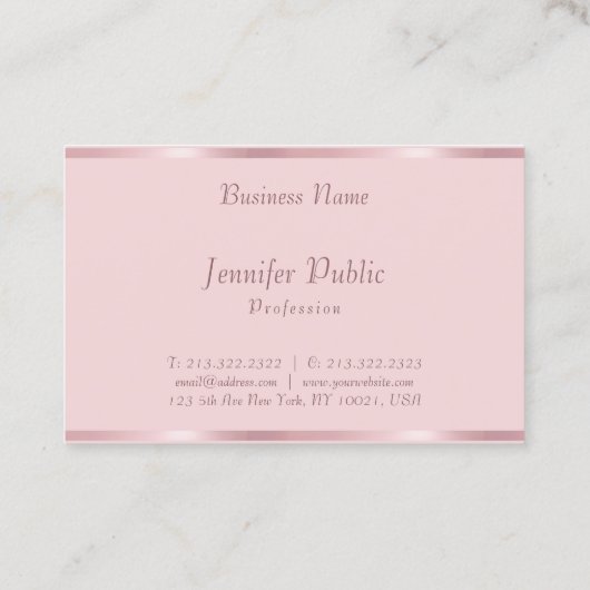 Berufliche moderne handgeschriebene Script-Rose Go Visitenkarte (Rückseite)