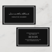 Berufliche moderne Handschrift Schwarz-weiß Visitenkarte (Vorne/Hinten)