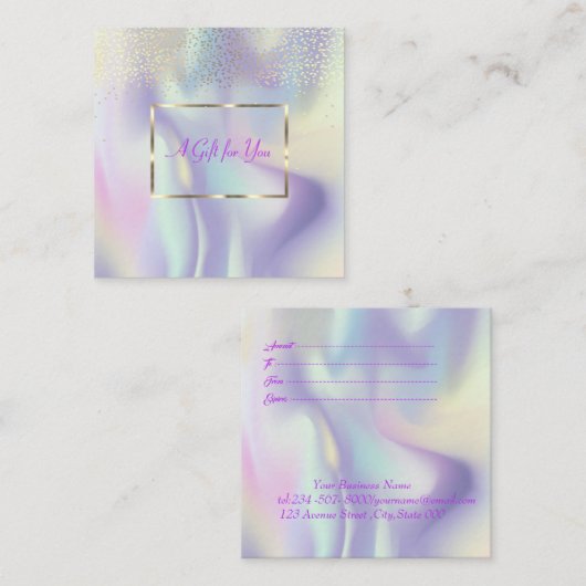 Berufliche moderne Holografie,Rahmen,Konfetti Rabattkarte (Vorne/Hinten)