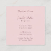 Berufliche moderne kalligraphische Script-Rose Gol Quadratische Visitenkarte (Rückseite)