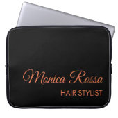 Berufliche, moderne Koralle und Schwarz Laptopschutzhülle (Vorderseite)