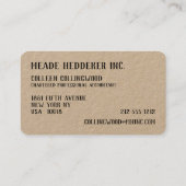 Berufliche moderne Kraftpapierhandschrift Visitenkarte (Rückseite)