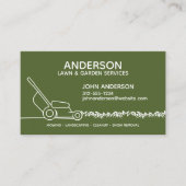 Berufliche moderne Landschaften und Rasenpflege Visitenkarte (Vorderseite)