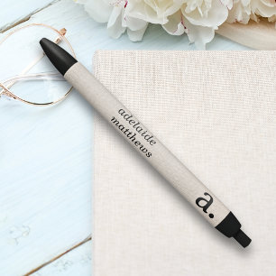 Berufliche moderne Linen Look Monogram Kugelschreiber