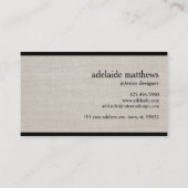 Berufliche moderne Linen Look Monogram Visitenkarte (Rückseite)