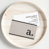 Berufliche moderne Linen Look Monogram Visitenkarte