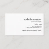 Berufliche moderne Linen Look Monogram Visitenkarte (Rückseite)