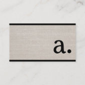 Berufliche moderne Linen Look Monogram Visitenkarte (Vorderseite)