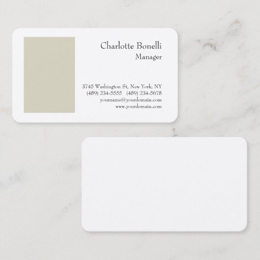 Berufliche, moderne, minimale Premiumseide Visitenkarte (Vorne/Hinten)