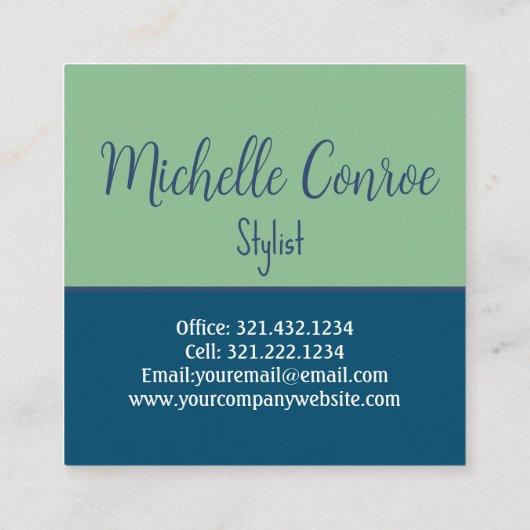 Berufliche, moderne Minimalistische Augenpartie Quadratische Visitenkarte (Rückseite)